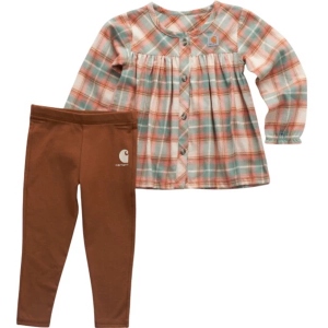 Girls' Carhartt Flannel Set Baby 24 mo. Brown