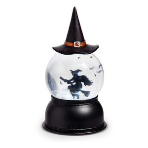 RAZ Imports 8in Flying Witch Lighted Swirling Bat Globe
