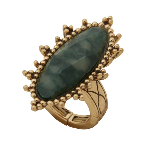 Women's The Jewelry Group Lainey Wilson Faceted Oval Stone Ring Green