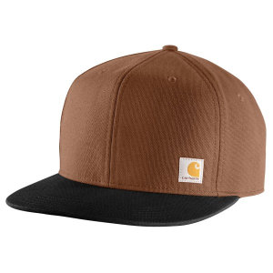 Carhartt Firm Duck Flat Brim Work Snapback Hat One Size Red Duck