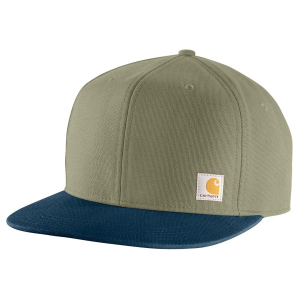 Carhartt Firm Duck Flat Brim Work Snapback Hat One Size Dusty Olive