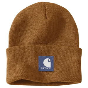 Carhartt Knit Rubber Patch Work Beanie One Size Carhartt Brown