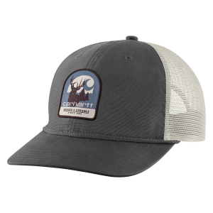 Carhartt Canvas Mesh-Back Deer Patch Work Snapback Hat One Size Shadow