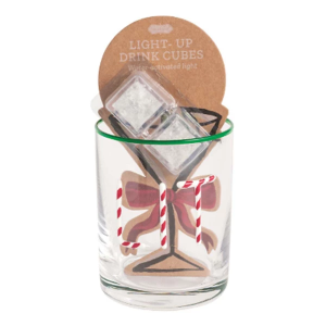 Mud Pie Lit Glass & Light-Up Drink Cube Set
