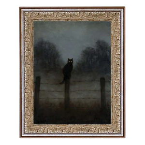 Petal Lane Black Cat in Night Print