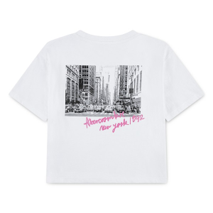 Girls' abercrombie kids NYC Streets Boxy T-Shirt 17/18 White