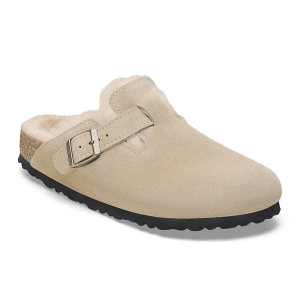 Women's BIRKENSTOCK Boston Shearling Casual Clogs Narrow 40 Taupe