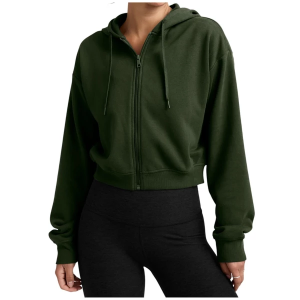 Women's Beyond Yoga LuxeFleece Full Zip XSmall Dark Olive