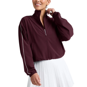 Women's Beyond Yoga Track Jacket Medium Black Cherry