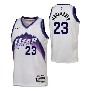 Kids' Utah Jazz Lauri Markkanen #23 Nike Association Edition Jersey Medium White