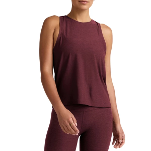 Women's Beyond Yoga Featherweight Rebalance Crew Neck Tank Top XLarge Midnight Burgundy Heather