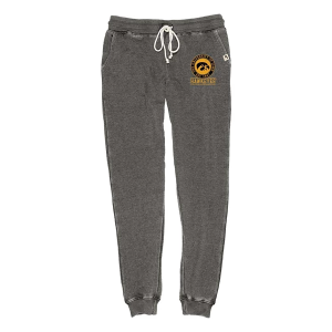 Iowa Hawkeyes Blue 84 Women's Double Dipper Sweatpants Large Charcoal