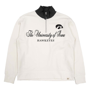 Iowa Hawkeyes Blue 84 Women's Aleo 1/4 Zip Medium Ivory Black