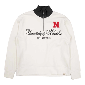 Nebraska Cornhuskers Blue 84 Women's Aleo 1/4 Zip Small Ivory Black