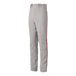 Boys' Mizuno Premier Pro Piped G2 Baseball Pants Youth 3XLarge Grey/Red
