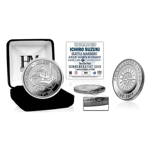 Highland Mint Ichiro Suzuki Seattle Mariners Jersey Retirement Silver Coin