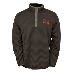 Men's Pheasants Forever Santuary Fleece Hunting 1/4 Snap Pullover Small Brown