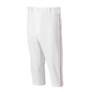 Men's Mizuno Premier Short Piped Baseball Pants XSmall White/Red Regular