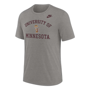 Minnesota Golden Gophers Nike Arch Vault Throwback T-Shirt 2XLarge Heather Grey