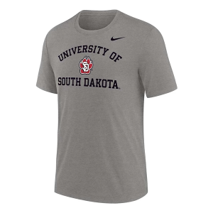 South Dakota Coyotes Nike Arch Vault Throwback T-Shirt Large Heather Grey
