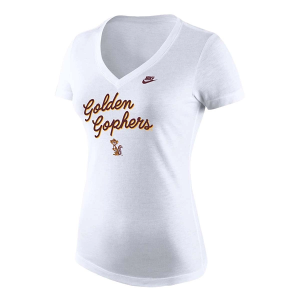 Minnesota Golden Gophers Nike Women's Throwback Varsity T-Shirt XLarge White