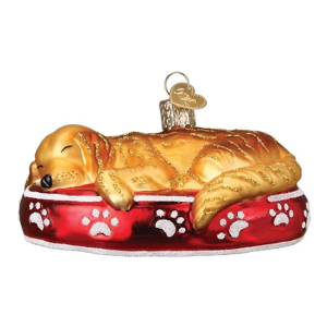 Old World Christmas Sleepy Golden Retriever Ornament
