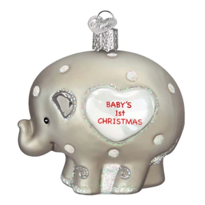 Old World Christmas Baby's 1st Elephant Ornament