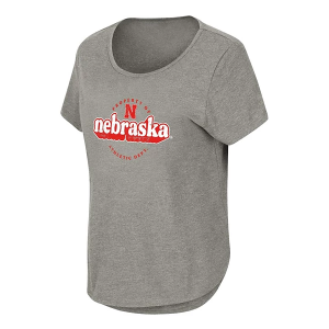 Nebraska Cornhuskers Colosseum Girls' Myla Kids' T-Shirt Large Grey Heather