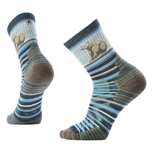 Men's Smartwool Bear Stripe Crew Hiking Socks XLarge Twilight Blue
