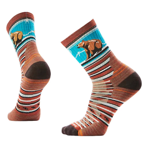 Men's Smartwool Bear Stripe Crew Hiking Socks XLarge Picante