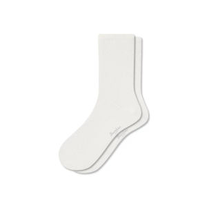 Women's Bombas Open Stitch Mid Calf Socks Medium Soft White