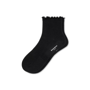 Women's Bombas Frilly Quarter Socks Medium Black
