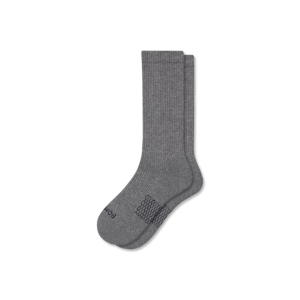 Men's Bombas Modern Rib Crew Socks Medium Grey
