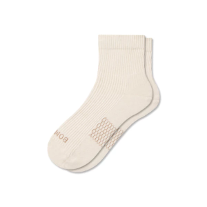 Women's Bombas Modern Rib Quarter Socks Small Warm Ecru