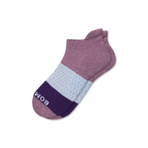 Women's Bombas Tri-Block Ankle Socks Medium Mauve Cloud Blue