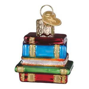 Old World Christmas Mini Stack Of Books Ornament