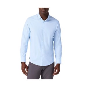 Men's Mizzen+Main Leeward Long Sleeve Button Up Shirt Medium Cloud Blue Circle Textrue