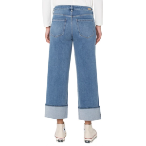 Women's Liverpool Los Angeles Morgan Cuffed Relaxed Fit Wide Leg Jeans Klamath 6 30