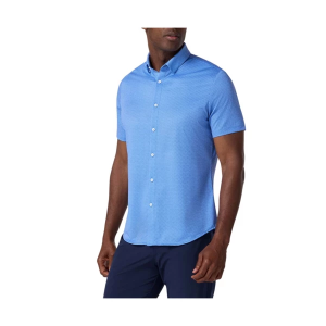 Men's Mizzen+Main Halyard Button Up Shirt Large Azure Blue Multi Texture