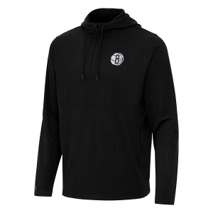 Brooklyn Nets Antigua Connected Hooded 1/4 Zip Large Black Multi