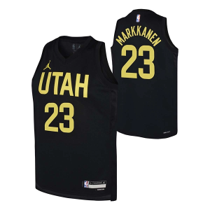 Kids' Utah Jazz Lauri Markkanen #23 Nike Statement Edition Jersey Large Black