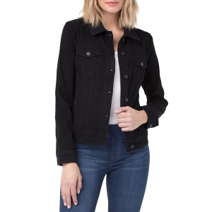 Women's Liverpool Los Angeles Classic Powerflex Denim Jacket XLarge Black Rinse