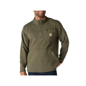 Men's Carhartt Relaxed Fit Midweight Pocket Sweater Fleece Work 1/4 Zip Pullover 3XLarge Dusty Olive