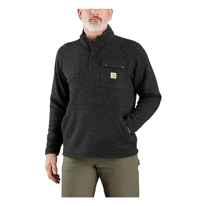 Men's Carhartt Relaxed Fit Midweight Pocket Sweater Fleece 1/4 Zip Pullover 2XLarge Black