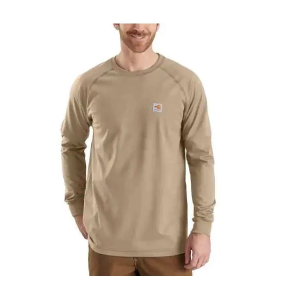 Men's Carhartt Flame-Resistant Force Long Sleeve T-Shirt Large Khaki