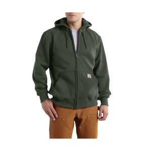 Men's Carhartt Paxton Rain Defender Work Full Zip Hoodie Medium Forestry Green