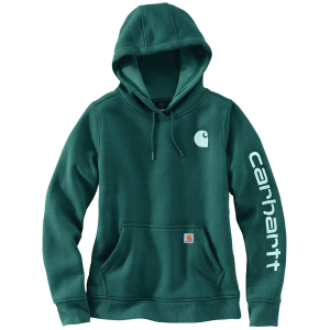 Women's Carhartt Clarksburg Graphic Sleeve Work Hoodie XSmall Greenstone