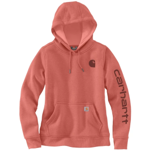 Women's Carhartt Clarksburg Graphic Sleeve Work Hoodie Medium Dusty Cedar Heather