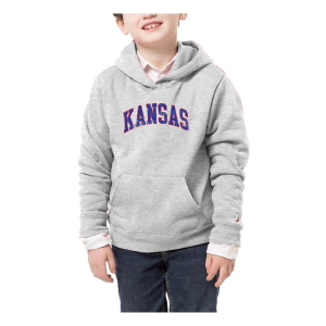 Kansas Jayhawks League Collegiate Kids Hoodie XLarge Grey Heather