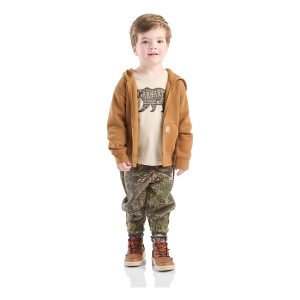 Toddler Carhartt Long Sleeve T-Shirt, Fleece Jacket, and Fleece Pants Set